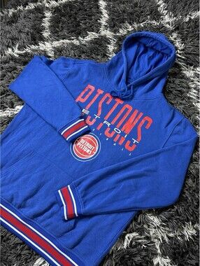 NBA Ultra Game Detroit Pistons Blue Pullover Hoodie Sweatshirt Mens Large